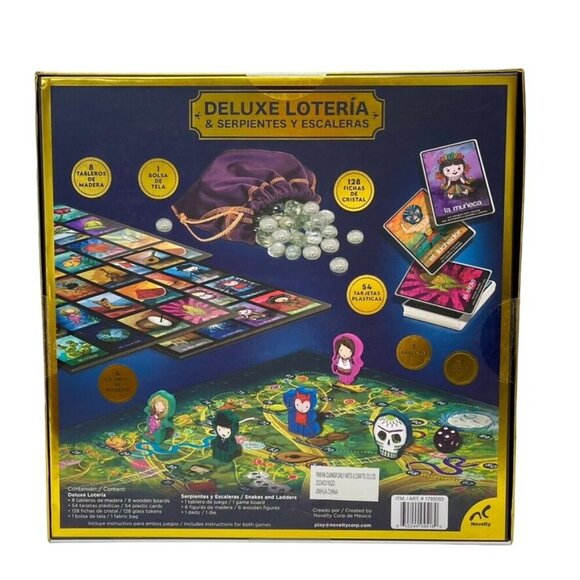 Deluxe Lotería & Serpientes y Escaleras Snakes and Ladders Game Set - 8 Boards - Picture 3 of 4